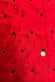 Black Dots on Red Shantung Embroidered Dupioni Silk