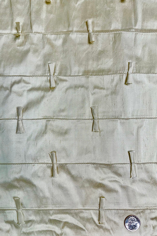 Parchment Embroidered Dupioni Silk