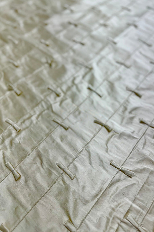 Parchment Embroidered Dupioni Silk