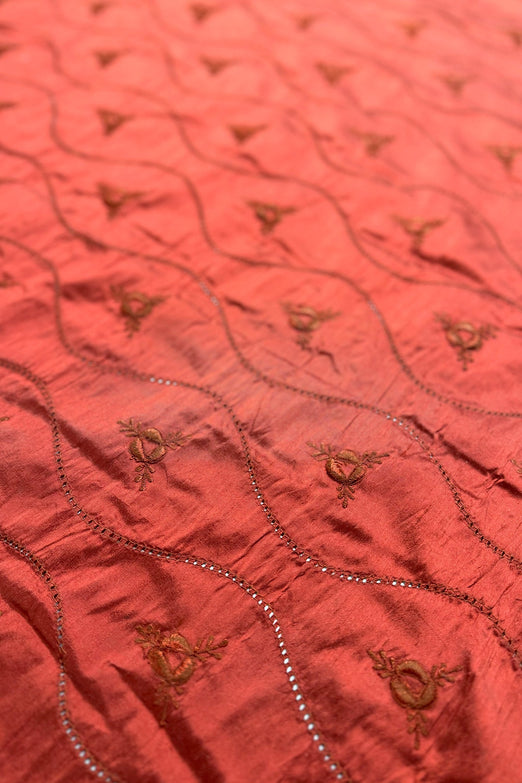 Ginger Embroidered Dupioni Silk