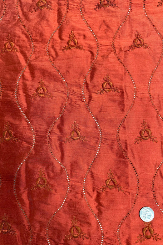 Ginger Embroidered Dupioni Silk