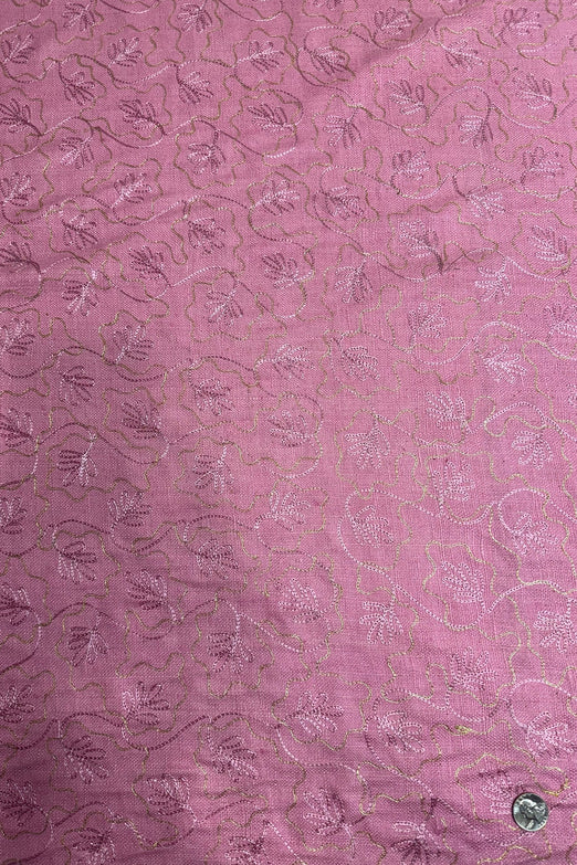 Pink Embroidered Silk Linen MEMT-010-02