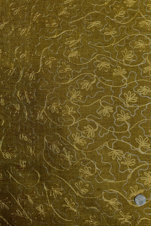 Gold Embroidered Silk Linen MEMT-010-3