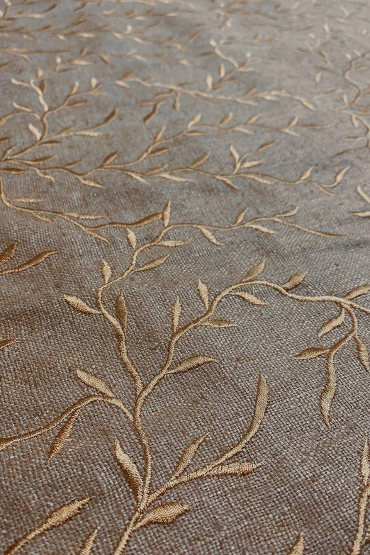 Nutmeg Embroidered Silk Linen MEMT-017-4