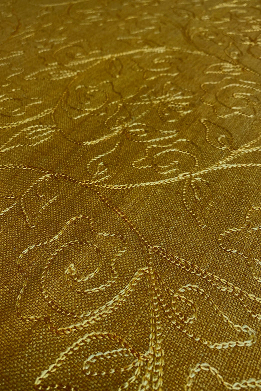Sunflower Embroidered Silk Linen MEMT-018-22