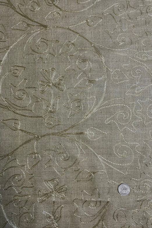 Sand Embroidered Silk Linen MEMT-018-46