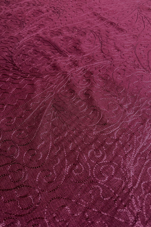Red Embroidered Silk Linen MEMT-026-15
