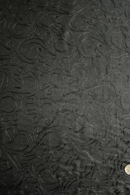 Cornstalk Embroidered Silk Linen MEMT-026-21 main image 1