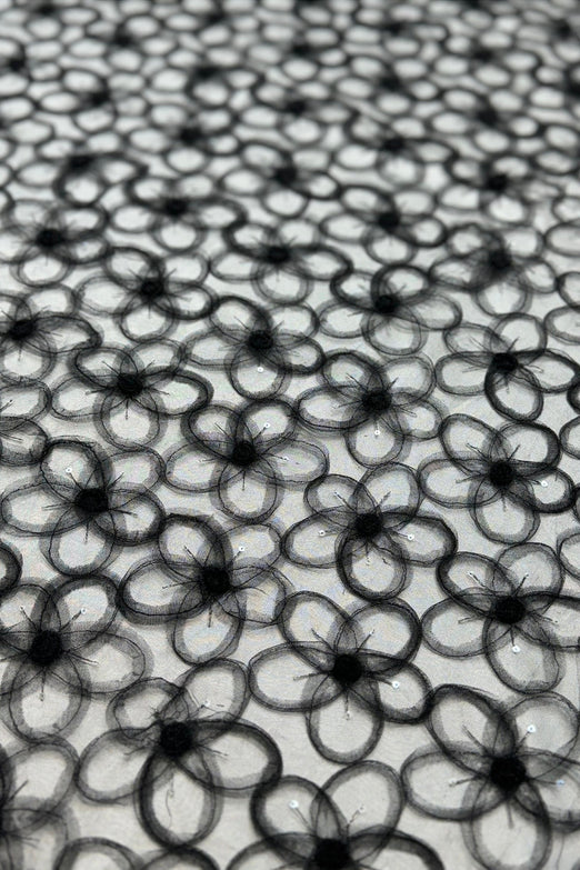 Black Tulle Embroidery