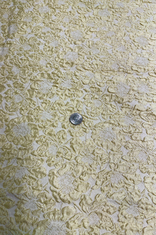 Dark Belge Floral Silk Blend Hammered Pique