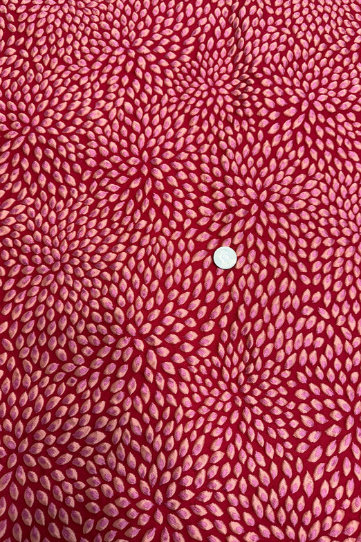 Hot Pink Silk Blend Hammered Pique