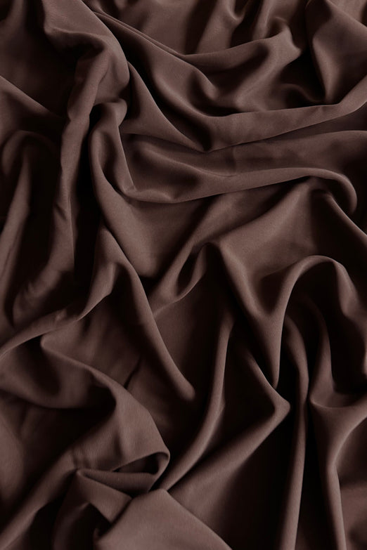 Dark Brown Stretch Polyester Crepe