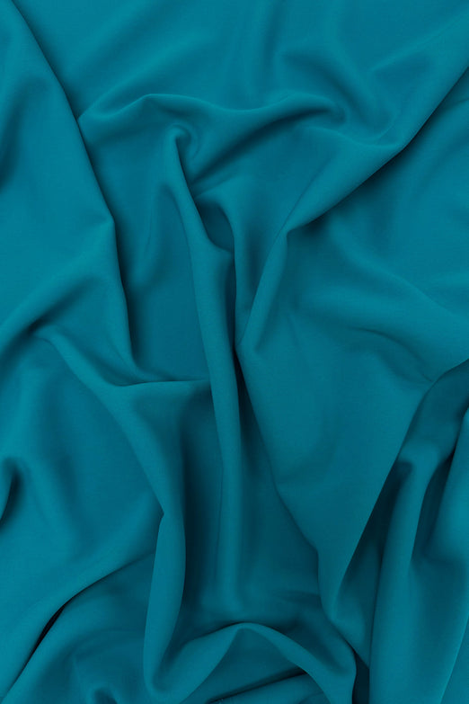 Turquoise Stretch Polyester Crepe
