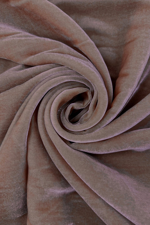 Peachy Pink Silk Rayon Velvet Fabric