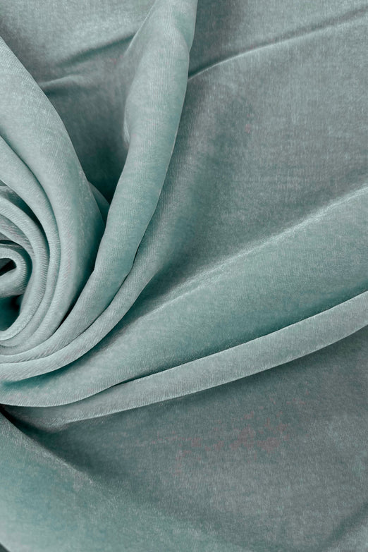 Aqua Silk Rayon Velvet Fabric
