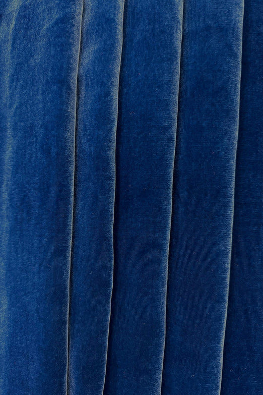 Royal Blue Silk Rayon Velvet Fabric