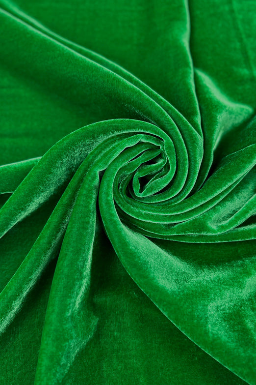 Emerald Green Silk Rayon Velvet Fabric
