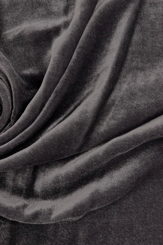 Charcoal Silk Rayon Velvet Fabric