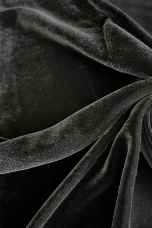 Black Silk Rayon Velvet Fabric