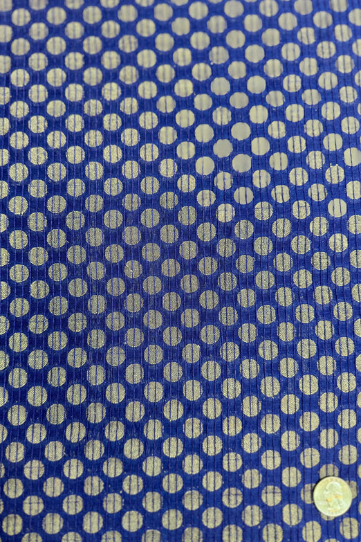 Royal Purple/Gold Polka Dots Blend Novelty Fabric