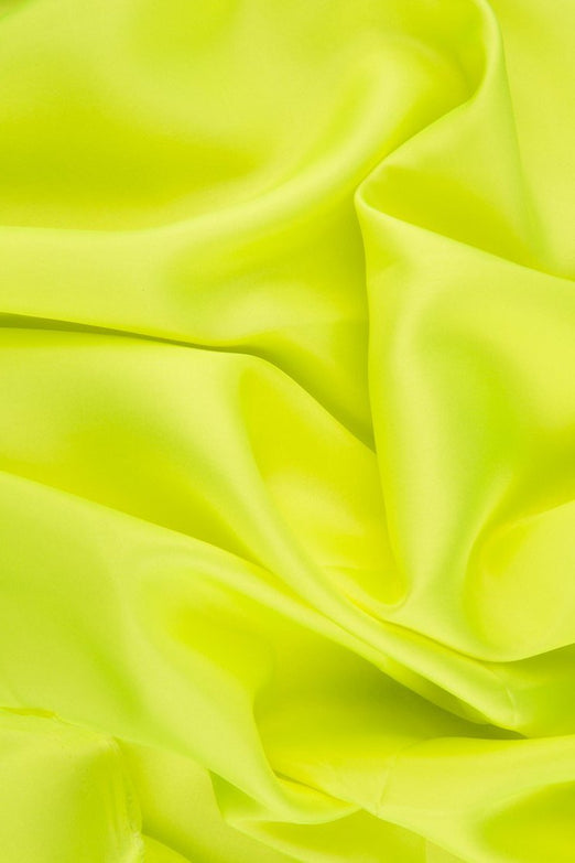 Neon Yellow-Green Habotai Silk Fabric
