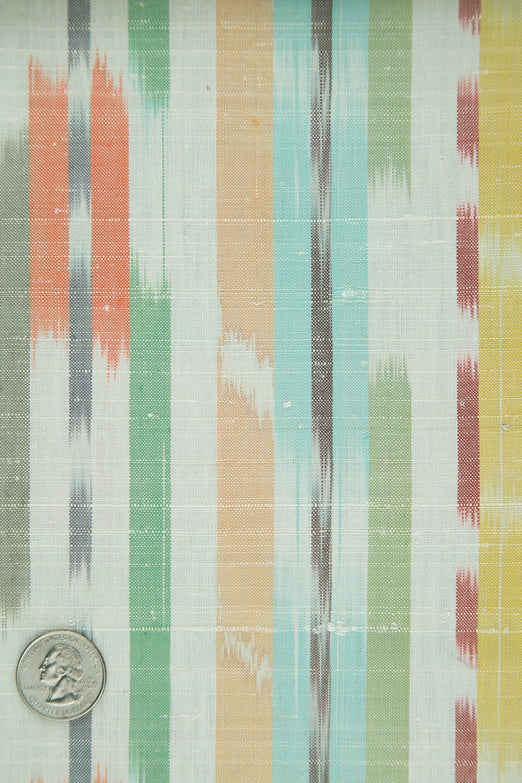 Multicolor Striped Silk Shantung 109 Fabric