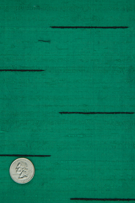 Green 127 Striped Silk Shantung