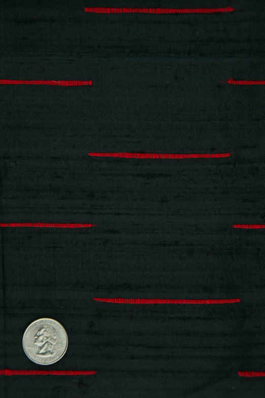 Black 130/3 Striped Silk Shantung