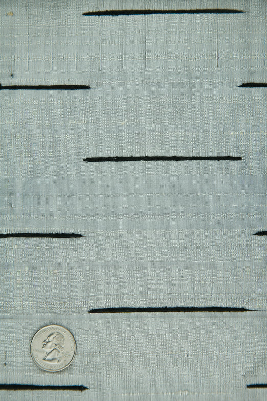 Silver 130/4 Striped Silk Shantung