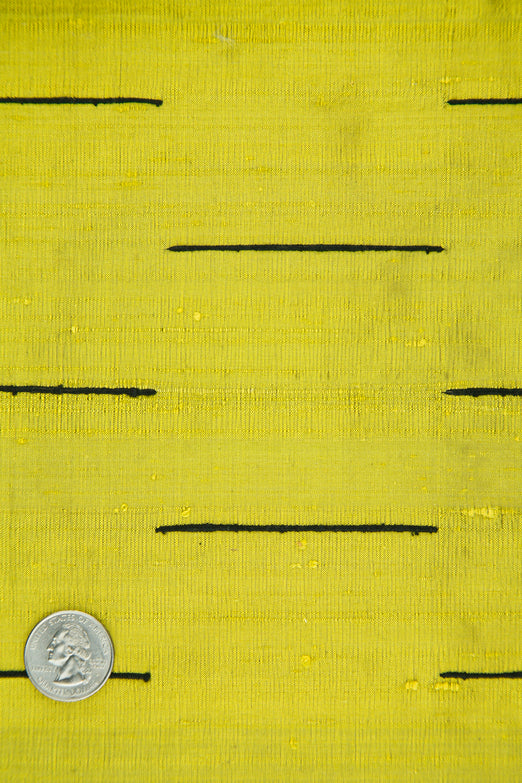 Yellow 130 Striped Silk Shantung