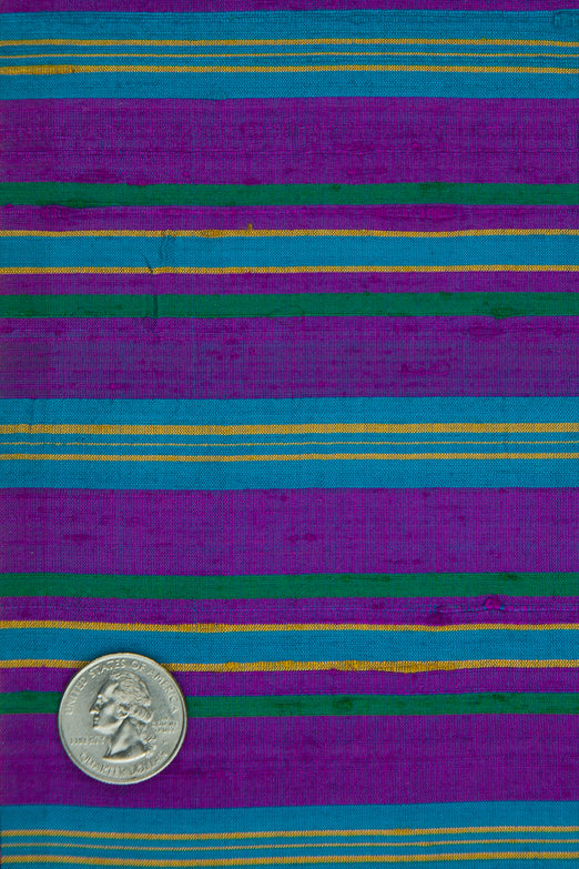 Multicolor Striped Silk Shantung 135 Fabric