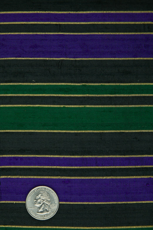 Multicolor Striped Silk Shantung 138 Fabric