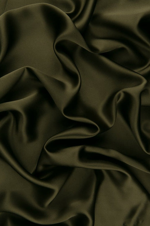 Olive Branch Stretch Charmeuse Fabric