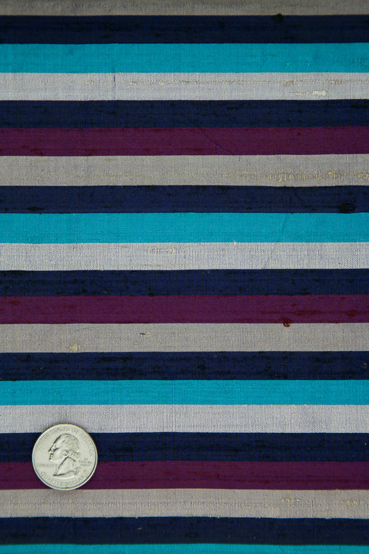 Multicolor Striped Silk Shantung 144 Fabric