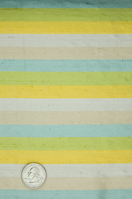 Multicolor Striped Silk Shantung 145 Fabric