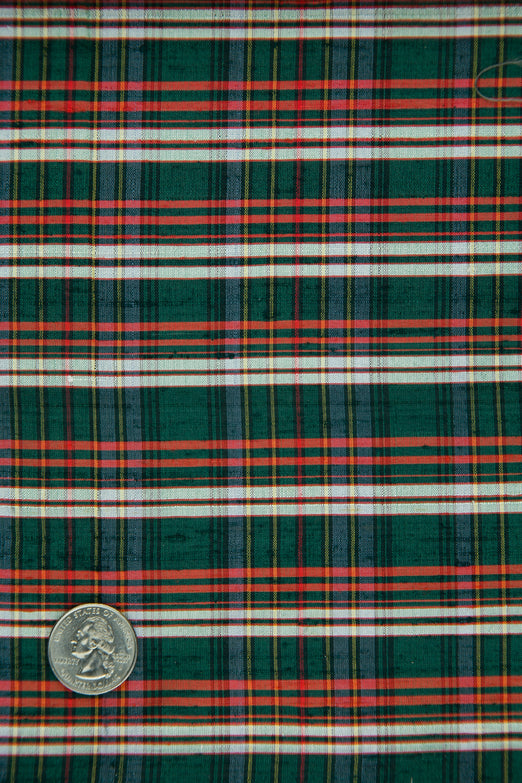 Multicolor Tartan Plaid Silk Shantung 164 Fabric