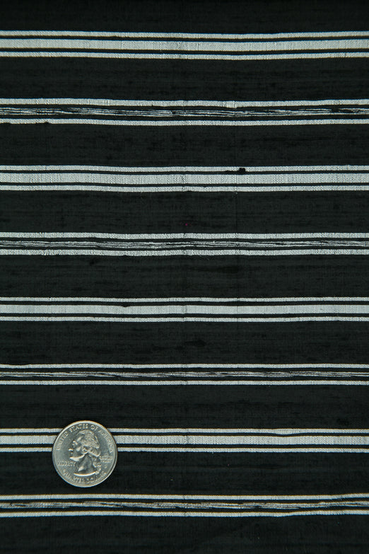 Black Silver 167 Silk Shantung