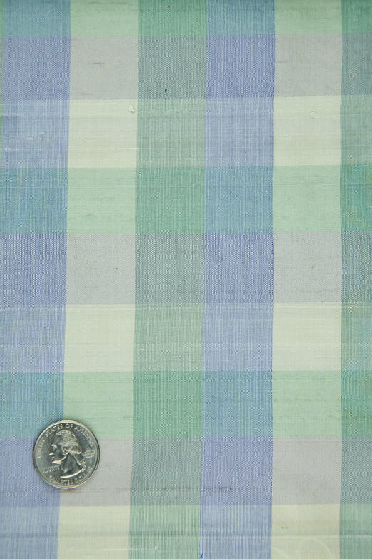 Multicolor Plaid Silk Shantung 173 Fabric