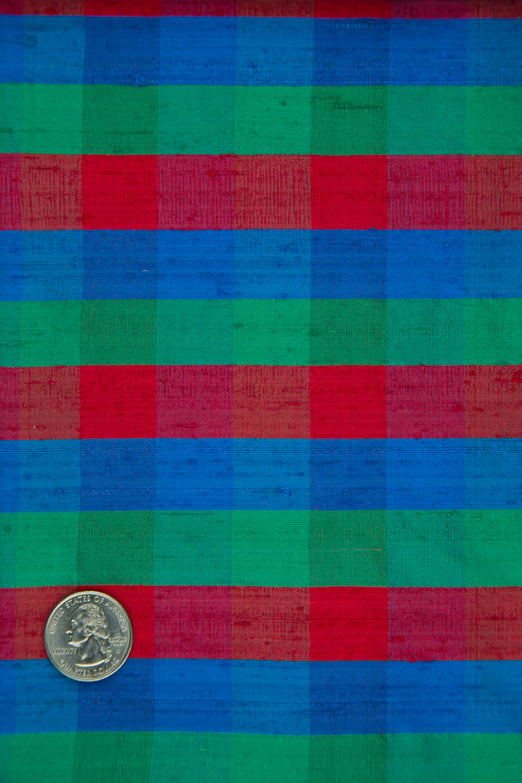 Multicolor Plaid Silk Shantung 179 Fabric