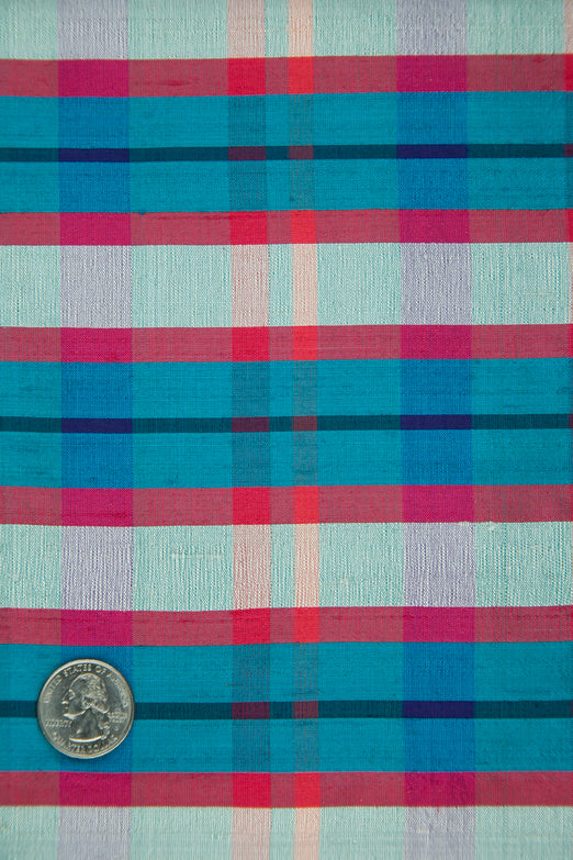 Multicolor Plaid Silk Shantung 184 Fabric