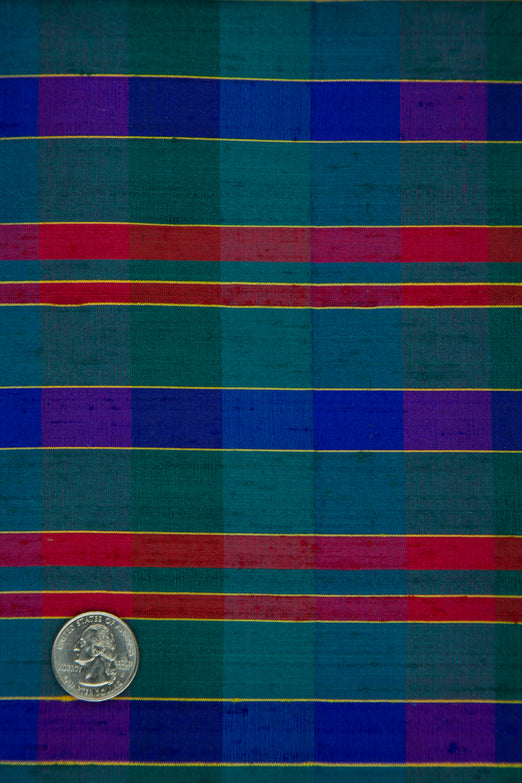 Multicolor Plaid Silk Shantung 187 Fabric