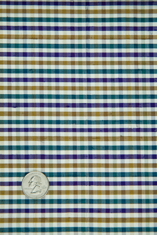 Multicolor Plaid Silk Shantung 213 Fabric