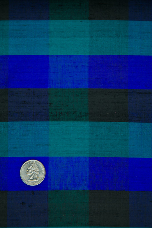 Multicolor Plaid Silk Shantung 214 Fabric
