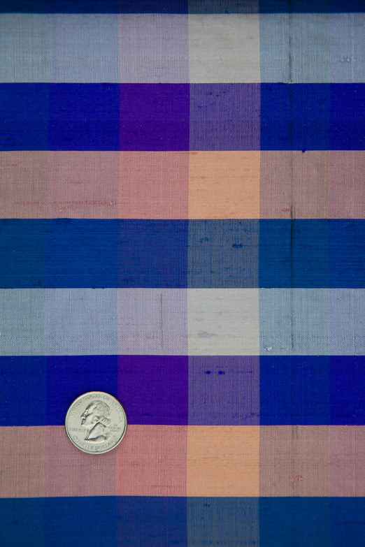 Multicolor Plaid Silk Shantung 215 Fabric