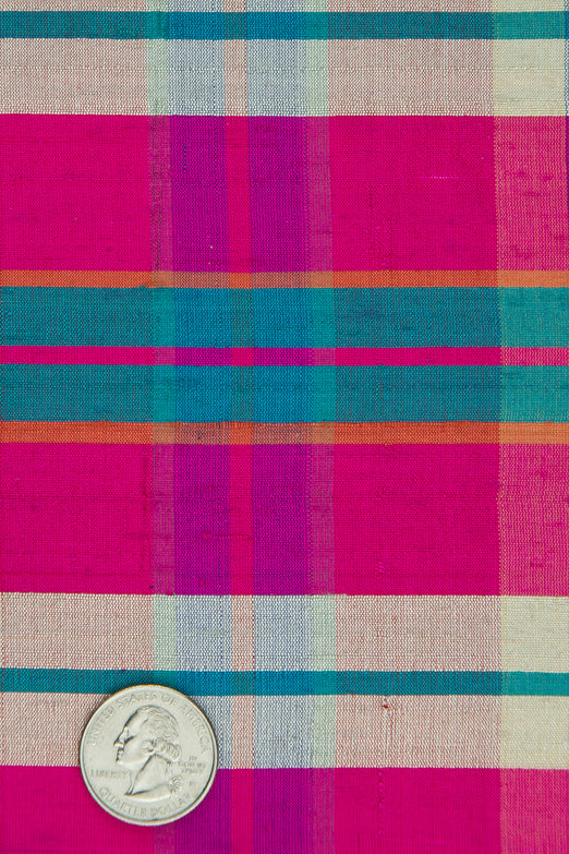 Multicolor Tartan Silk Shantung 223 Fabric
