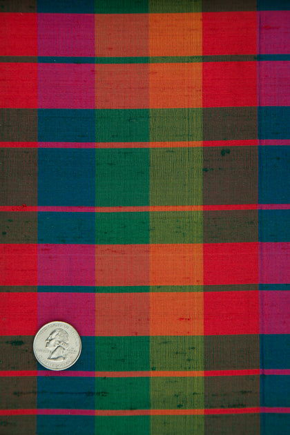 Multicolor Plaid Silk Shantung 435 Fabric main image 0