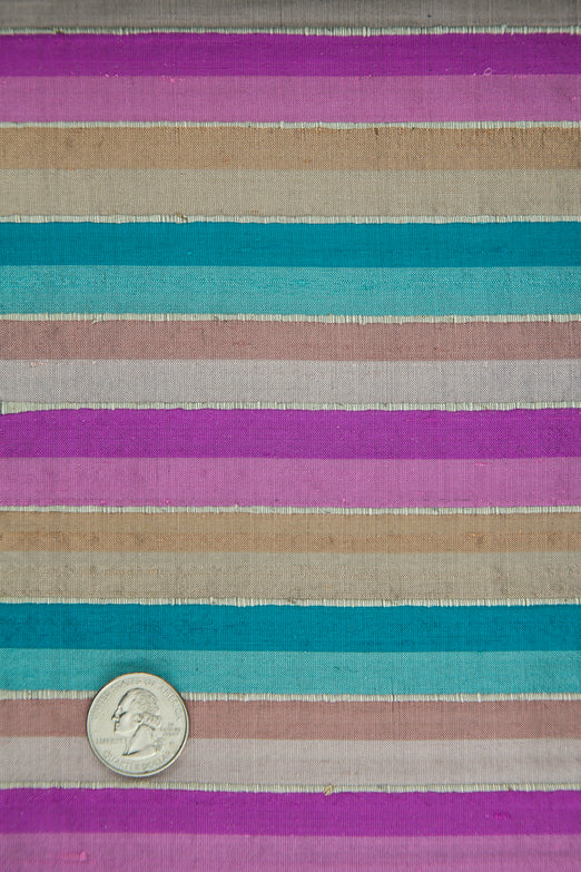 Multicolor Striped Silk Shantung 265 Fabric