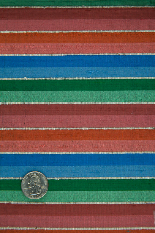 Multicolor Striped Silk Shantung 266 Fabric