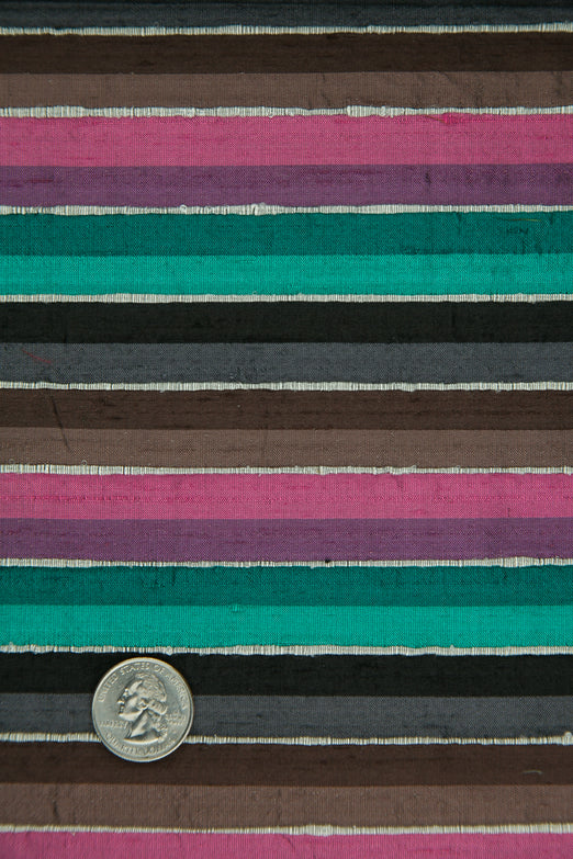 Multicolor Striped Silk Shantung 267 Fabric