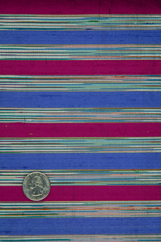 Multicolor Striped Silk Shantung 285 Fabric